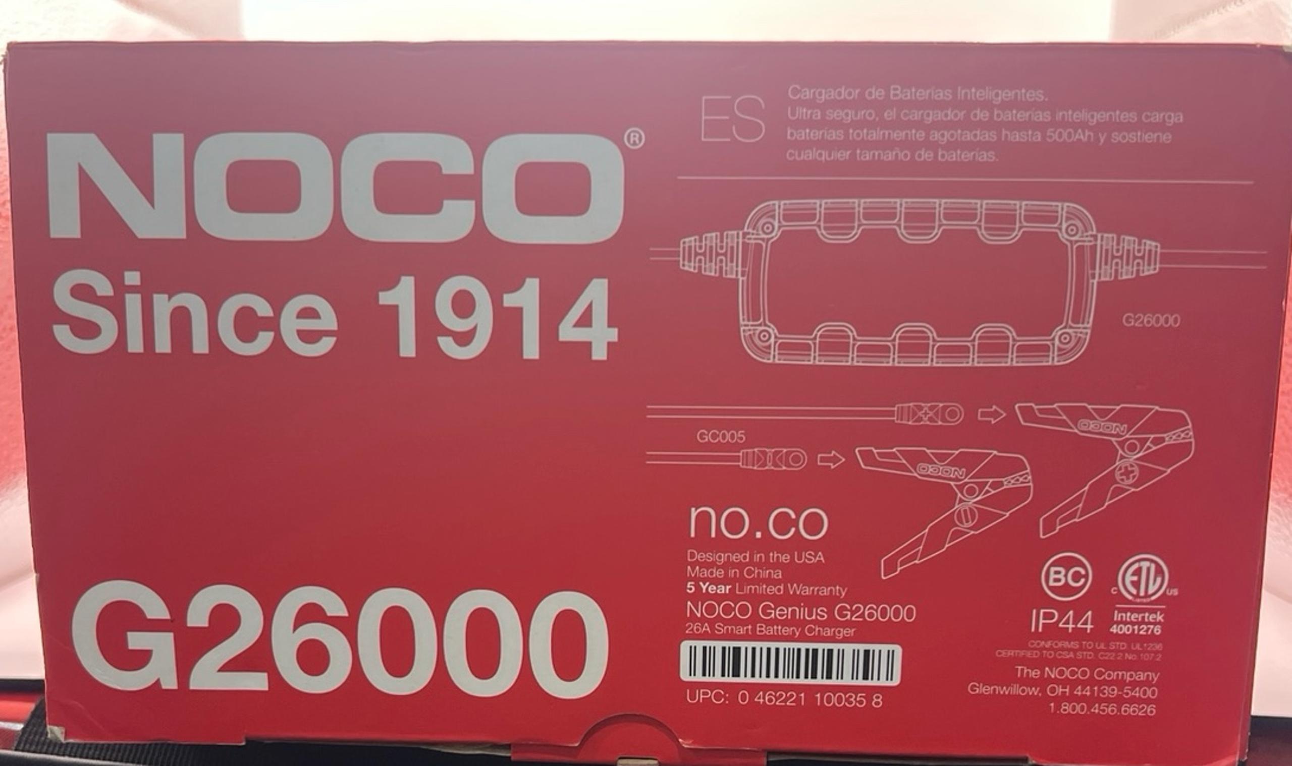 NOCO Genius G26000 12V/24V 26 Amp Pro-Series Battery Charger and Maintainer