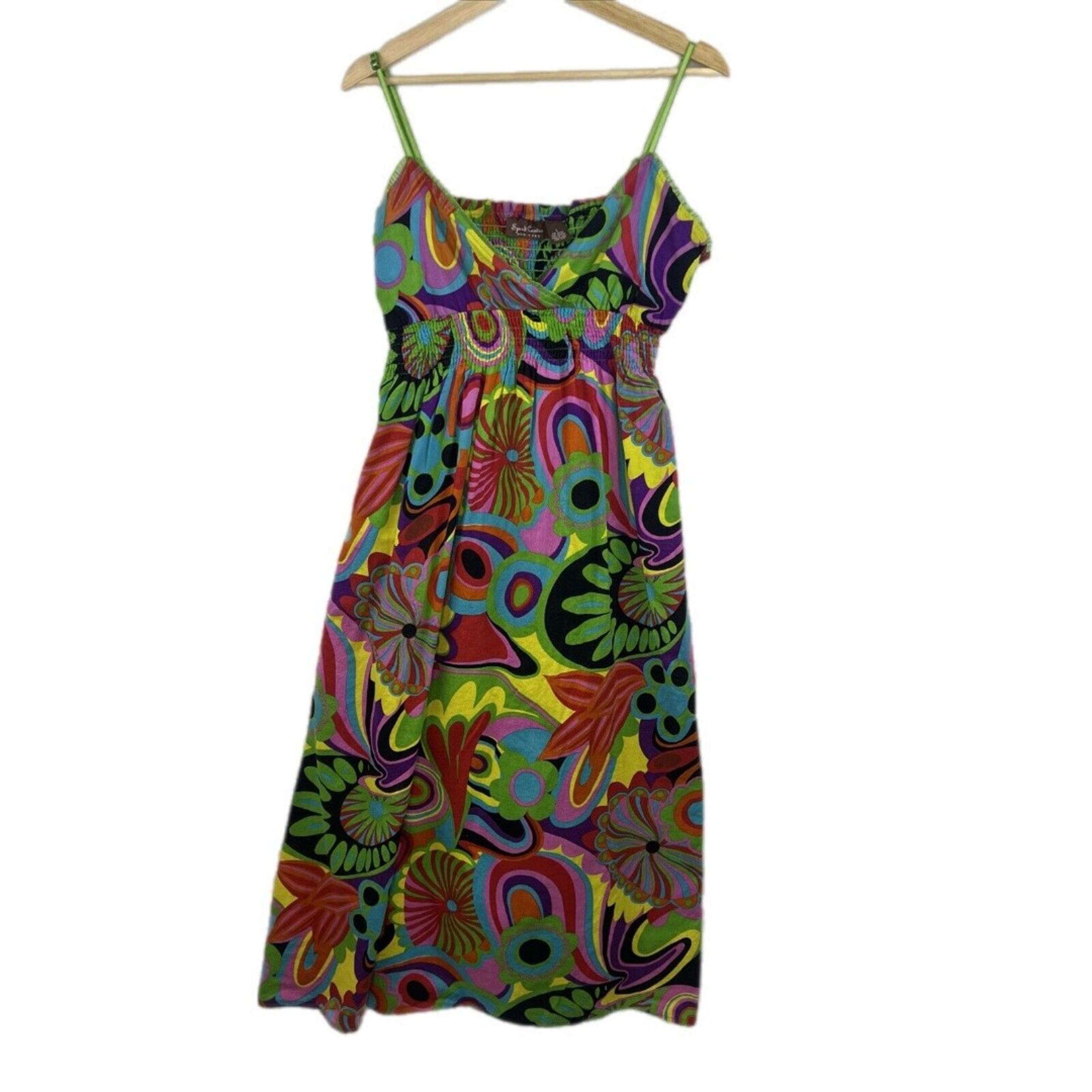 SCNY Lrg Floral Funky Bright Pop Multiprint Colorful Quirky Festival Maxi Dress