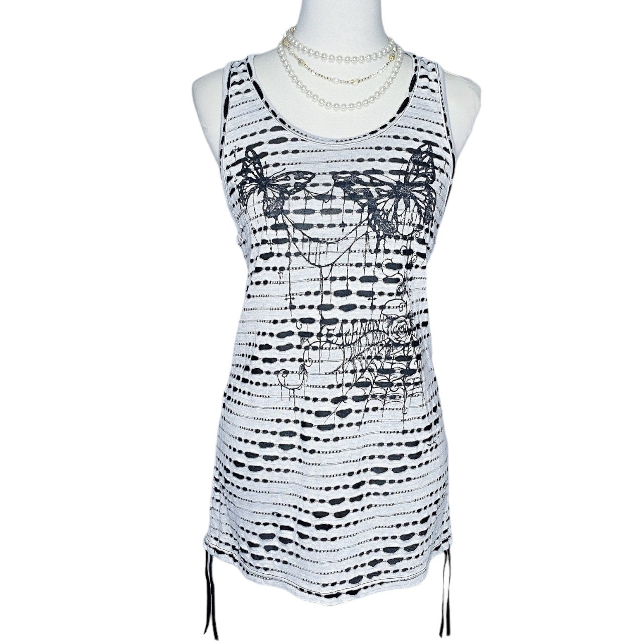Y2K 2000s Japan Peace Now Tank Sz M