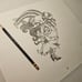 Warner Bros Beetlejuice and Lydia drawing/sketch animation signed Art Tim Burton