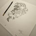 Warner Bros Beetlejuice and Lydia drawing/sketch animation signed Art Tim Burton