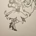 Warner Bros Beetlejuice and Lydia drawing/sketch animation signed Art Tim Burton