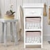Wooden Nightstand 3-Tier Modern Bedside Table (2, White)