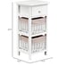 Wooden Nightstand 3-Tier Modern Bedside Table (2, White)