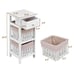 Wooden Nightstand 3-Tier Modern Bedside Table (2, White)