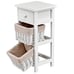 Wooden Nightstand 3-Tier Modern Bedside Table (2, White)