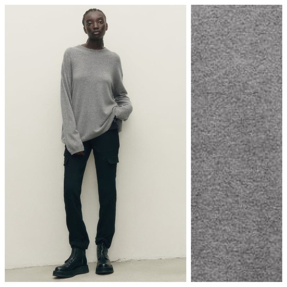 NWT. Zara Gray Multifunctional Wool Blend Sweater with a Button. Size L.