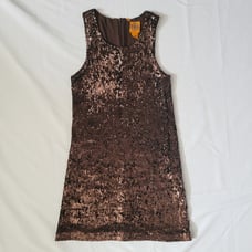 Tory Burch Brown Sequin Mini Dress Sleeveless Size 6 Small to Medium