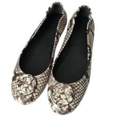Tory Burch Size 7.5 Reva Ballet Flat Ballerina Python Leather Snakeskin
