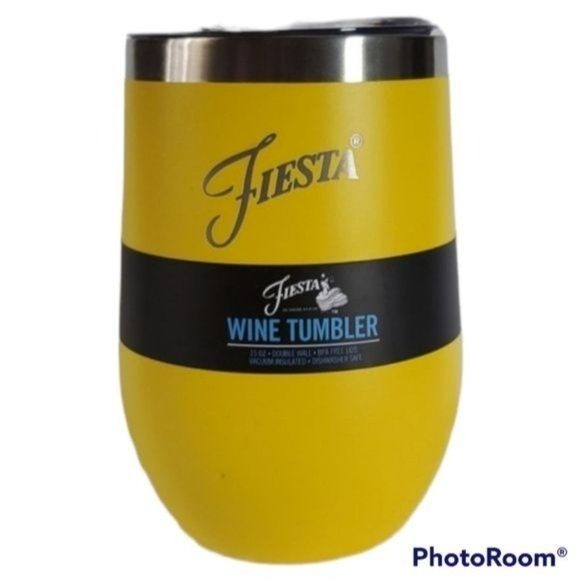 Fiestaware Fiesta INSULATED Travel Wine Tumbler 15 oz Cup Mug SUNFLOWER YELLOW