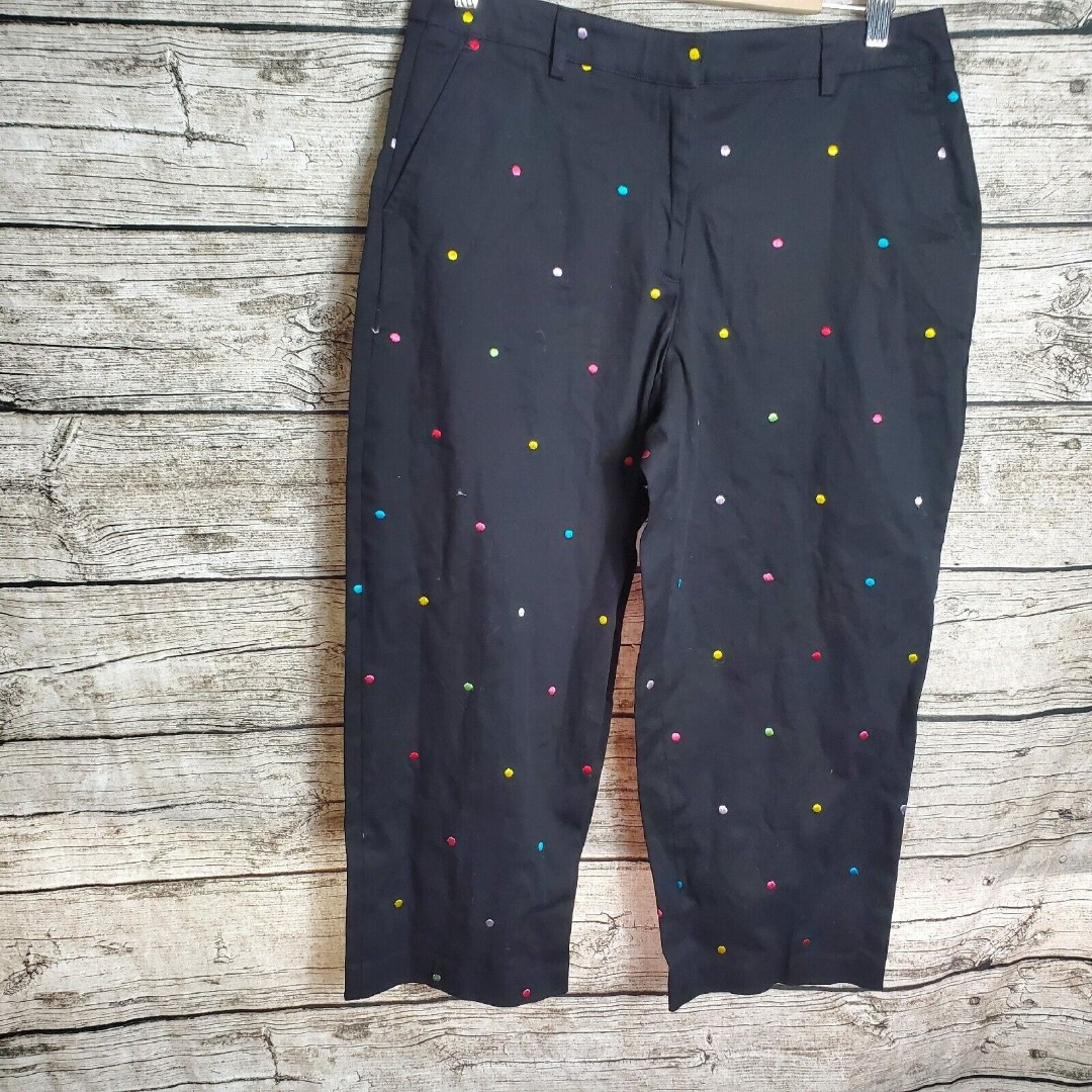 Briggs New York Rainbow Polka Dot Capri Pants Size 12 Reg 36