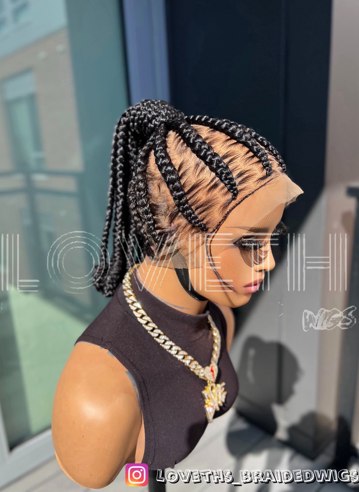 Ready to ship next day(2days FREE SHIPPING)! Full lace Braided wig,Box Braids,
