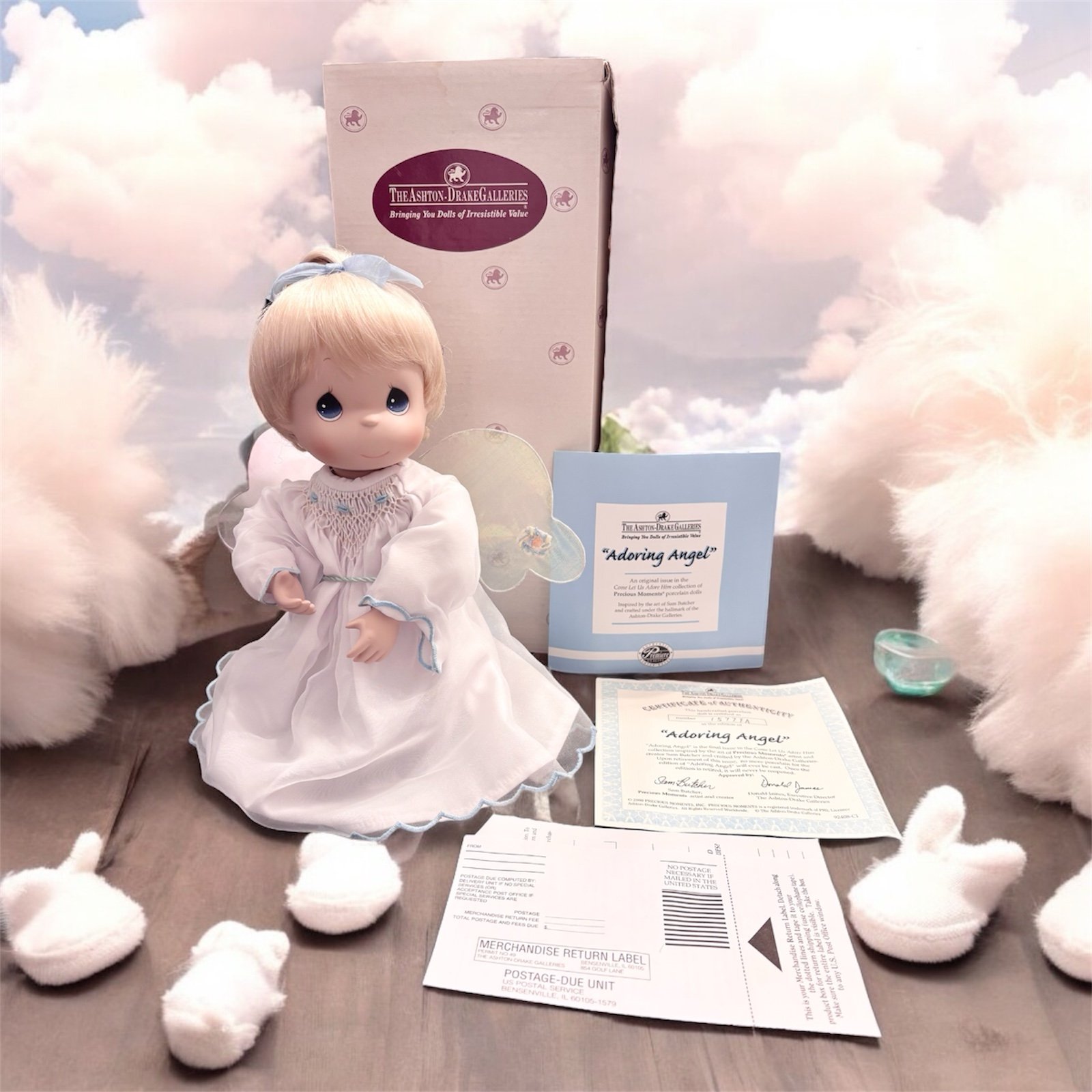 Vintage 1999 Ashton Drake Precious Moments Nativity Adoring Angel #92408