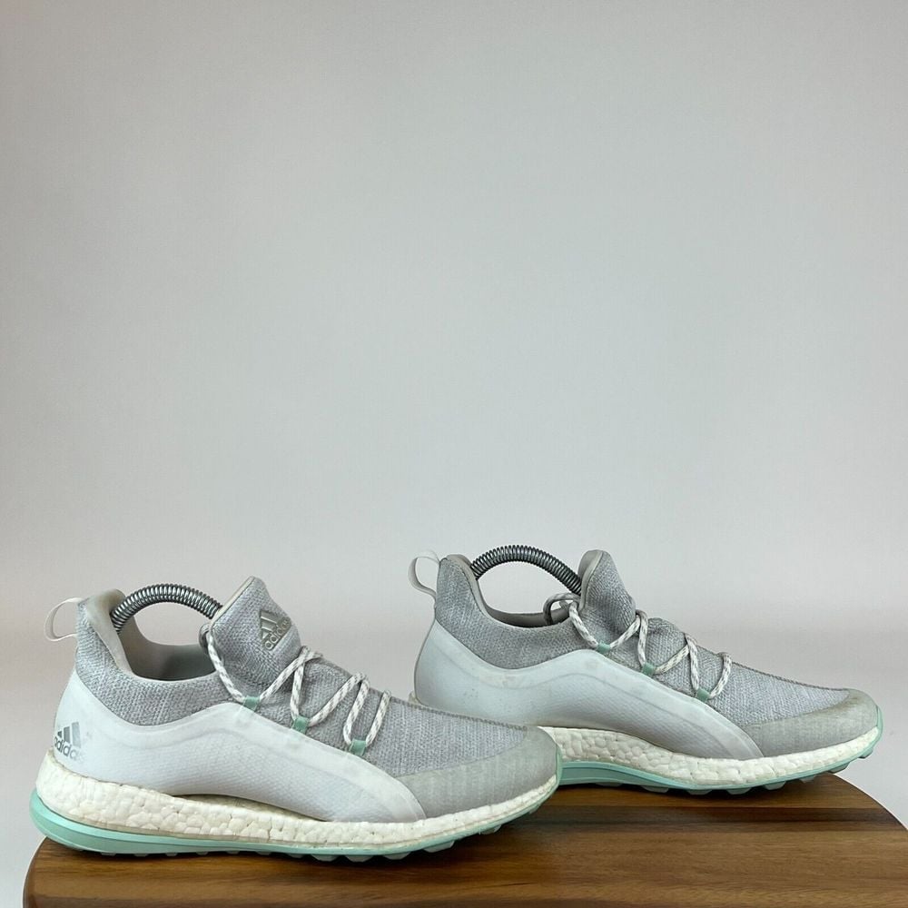 Womens Adidas Golf Pureboost Gray Knit Spikeless Shoes Sneakers Size 9 M GUC