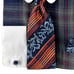 Fratello Men's Dress Shirt Navy Red Melon Cream Tie Hanky Cufflink Size 18.5
