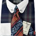 Fratello Men's Dress Shirt Navy Red Melon Cream Tie Hanky Cufflink Size 18.5