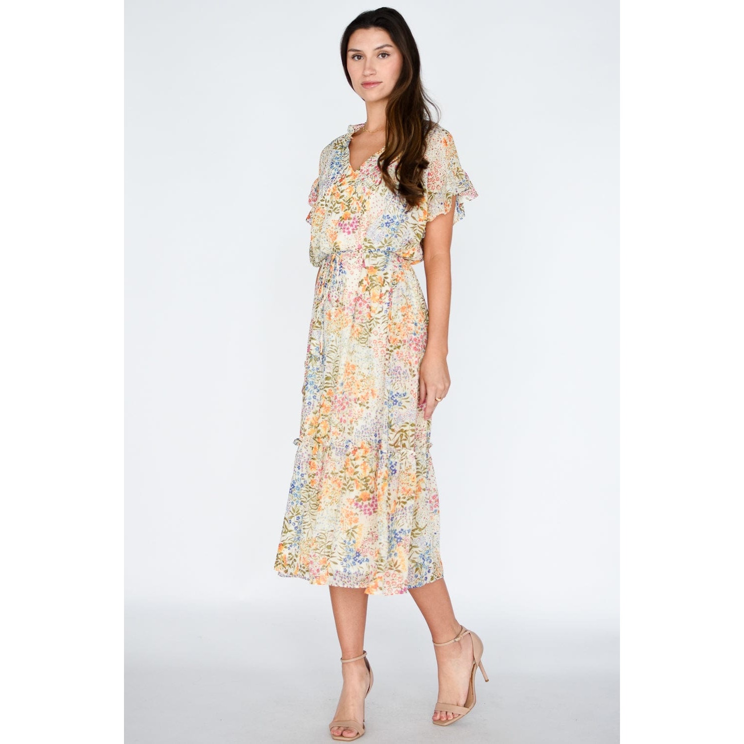 NWT Lucy Paris Camellia Floral Tiered Maxi Dress XL Cottagecore Folklore