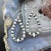 Native American Sterling 5-7 mm Navajo Pearl Beads with CZ Dangle Hoop Earrings