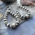 Native American Sterling 5-7 mm Navajo Pearl Beads with CZ Dangle Hoop Earrings