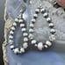 Native American Sterling 5-7 mm Navajo Pearl Beads with CZ Dangle Hoop Earrings