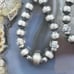 Native American Sterling 5-7 mm Navajo Pearl Beads with CZ Dangle Hoop Earrings