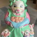 Vintage Bunny Cookie Jar Easter Spring Loomco 1995 Grandma Bunny Rabbit