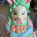 Vintage Bunny Cookie Jar Easter Spring Loomco 1995 Grandma Bunny Rabbit