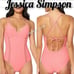 Jessica Simpson Swimwear One-piece Cutout Braided Jacquard Bathing Suit Pink S