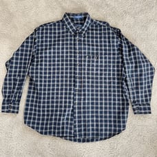 Vintage 80s/90s Sir Pendleton Plaid Wool Shirt Made in USA XL Blue/White Plaid