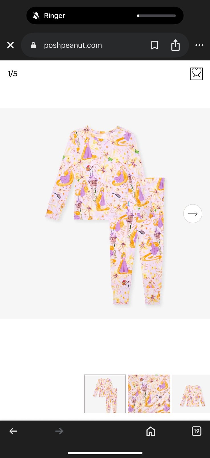 Posh peanut x Disney Rapunzel Pajamas NWT sz 2