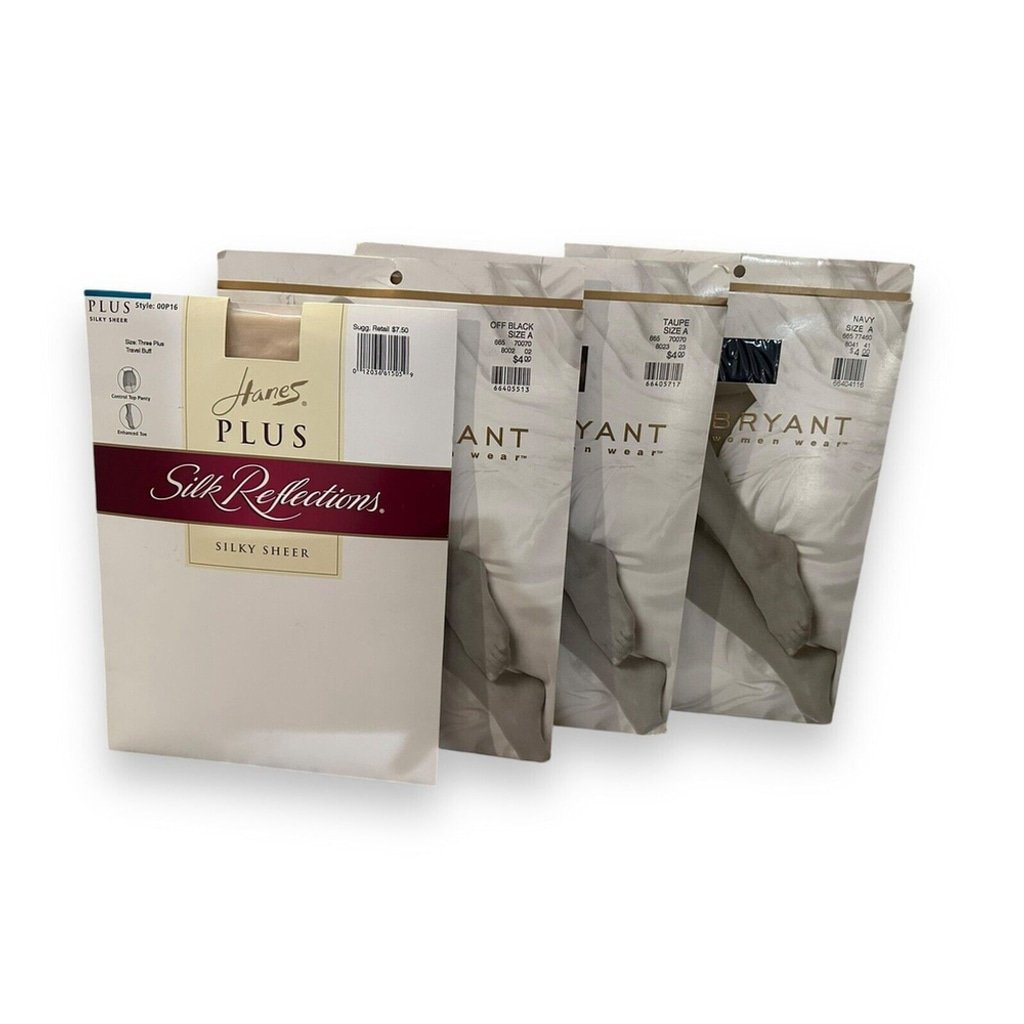 Set Of 4 Vintage Lane Bryant Beige Size A Pantyhose Day Sheer Control