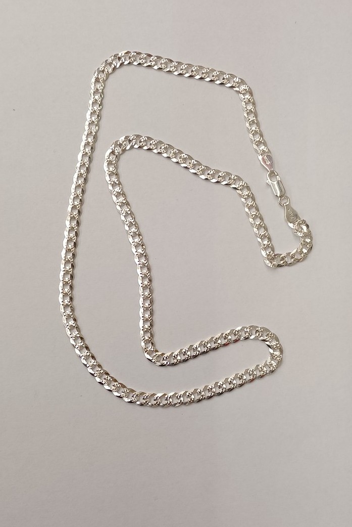 925 Sterling Silver cuban daimond cut chain size 22 inche