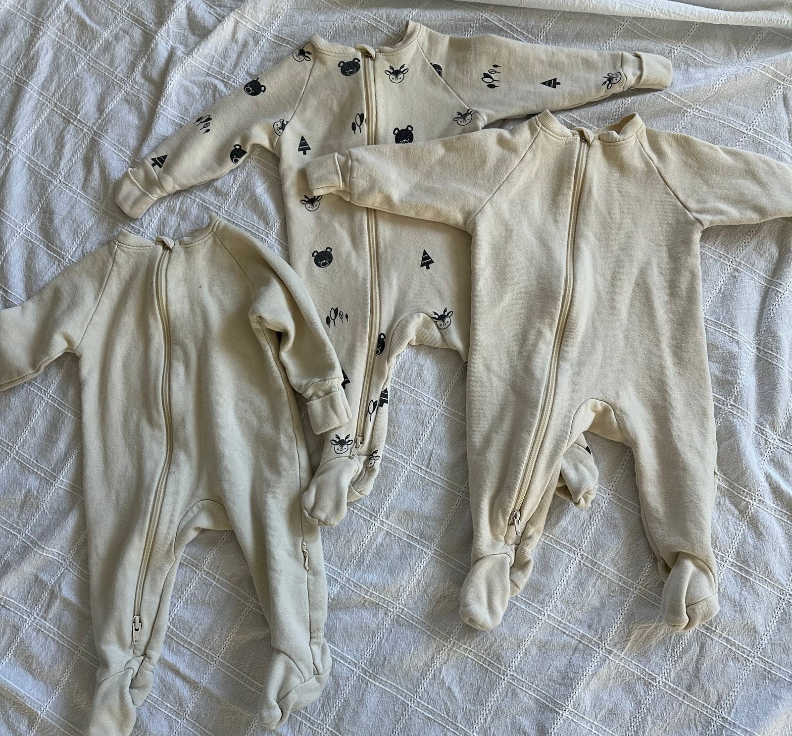 Castleware organic cotton fleece footies, onesies tog 2.0