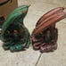 Green And Red Resin Merlin The Wizard Dragon Figurine 5 x 8 Used Condition .