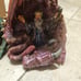 Green And Red Resin Merlin The Wizard Dragon Figurine 5 x 8 Used Condition .
