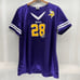 Minnesota Vikings Womens Jersey #28 Purple 2XL Short Sleeve Satin NFL Football