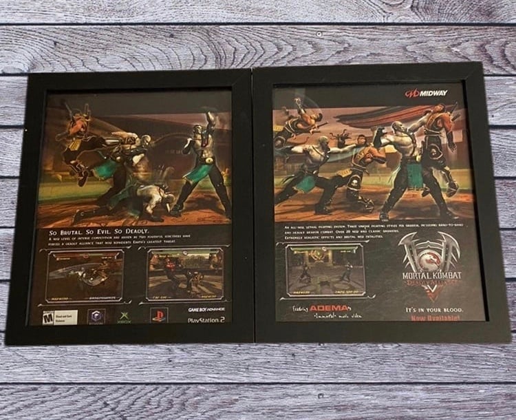 00s Mortal Kombat Deadly Alliance Sony Playstation 2 Xbox ~ Framed Original Ad