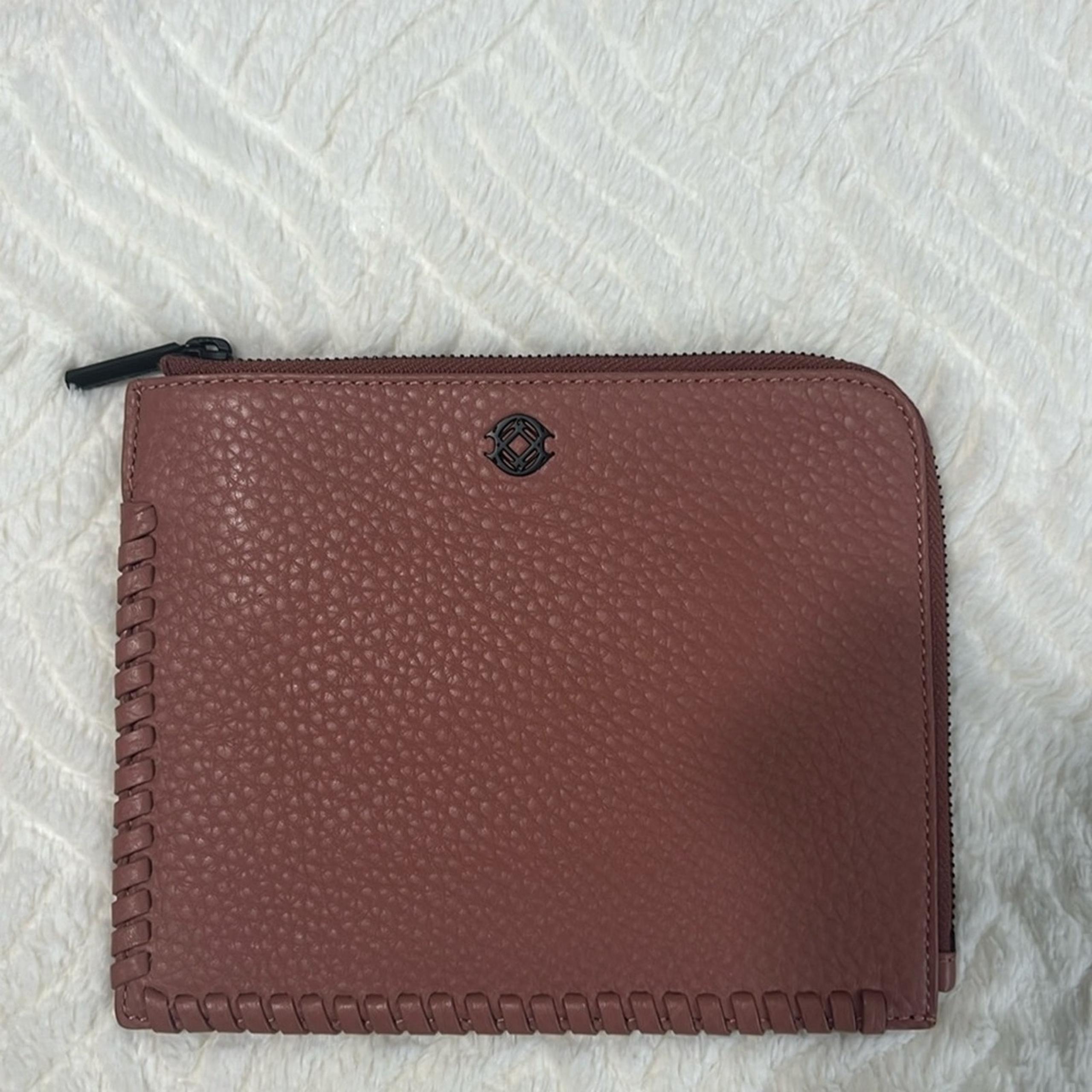 Dagne Dover Small Elle Leather Clutch in Warm Dust NWT