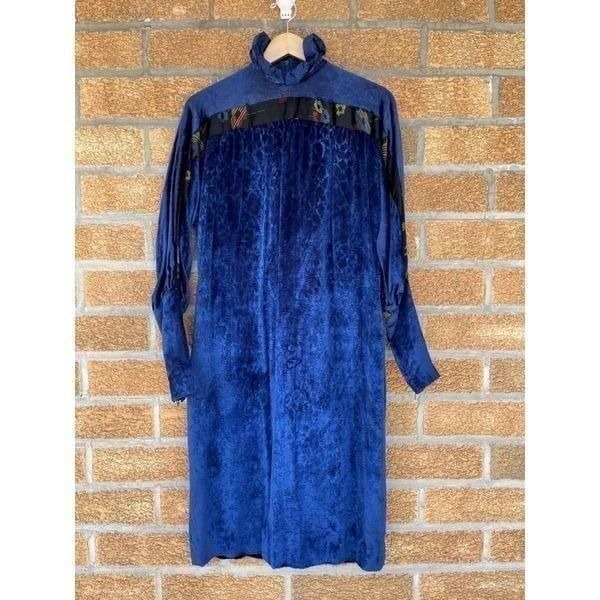 KOOS COUTURE van den AKKER Royal blue velvet dress small