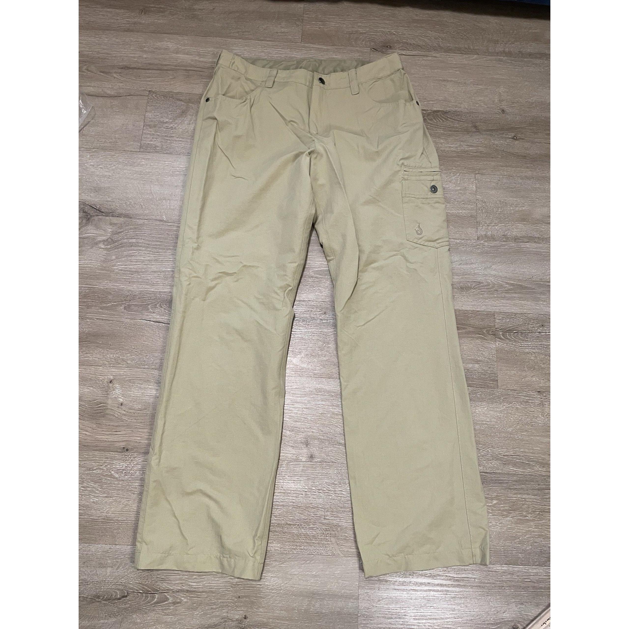 ISIS Pants Womens Sz 14 Hiking Outdoor Straight Leg Khaki Stretch Canvas Trouser