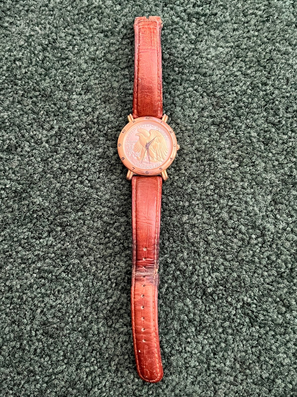 Vintage Brittania Half Dollar 22kt Gold Plated Watch