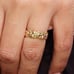 Dainy Flower Carved Pure Tiny Zircon Eternity Rings for Women, INDN8419