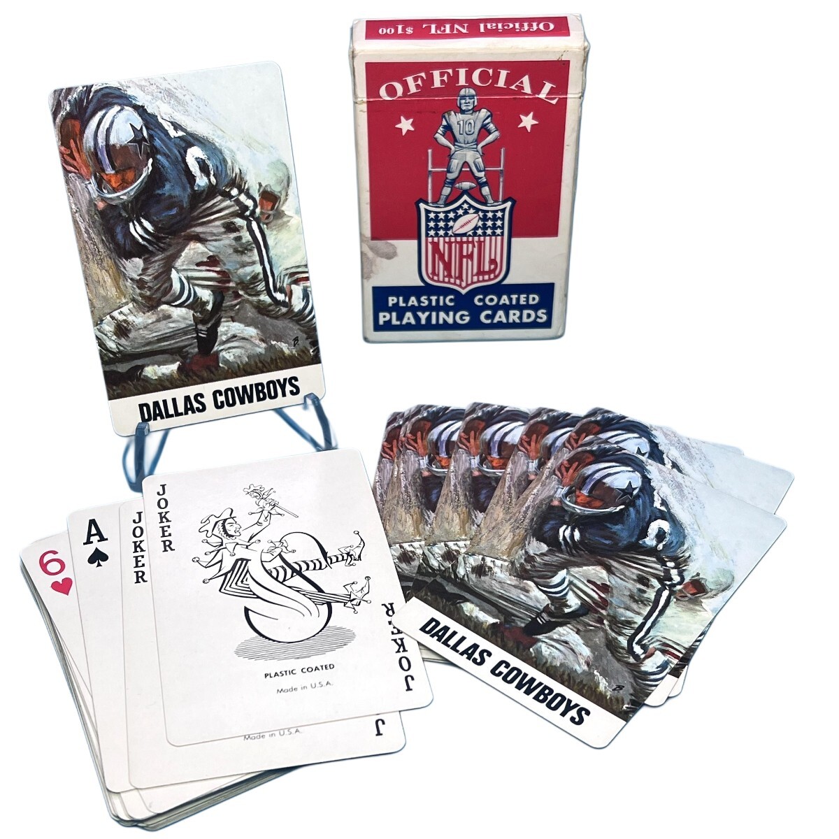 Rare Dallas Cowboys 1960s Vintage Official NFL Playing Cards Complete w/ Jokers