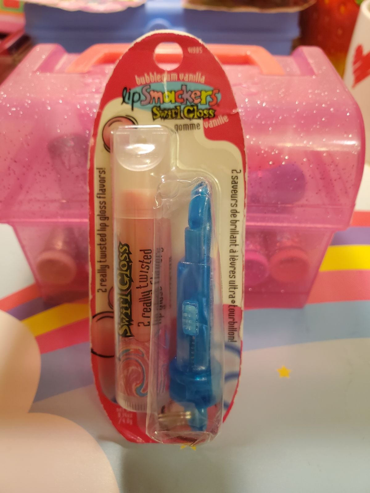Rare vintage bubblegum vanilla swirl gloss lip smacker.