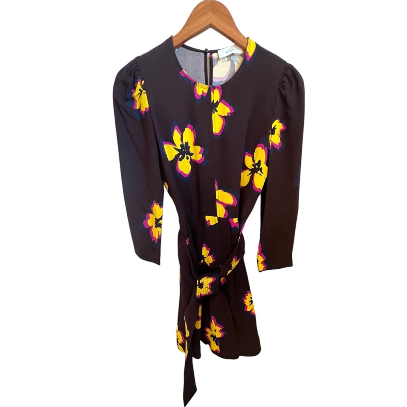 A.L.C. Stella Silk Floral Print 3/4 Sleeve Dress Size 2