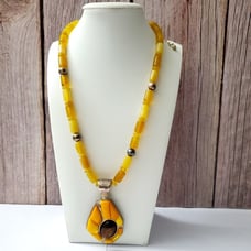 Sterling Silver 925 Amber Copal Necklace