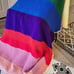 Vintage Rainbow Afghan Apx 79x54 Crochet Blanket Handmade Throw PRIDE