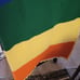 Vintage Rainbow Afghan Apx 79x54 Crochet Blanket Handmade Throw PRIDE