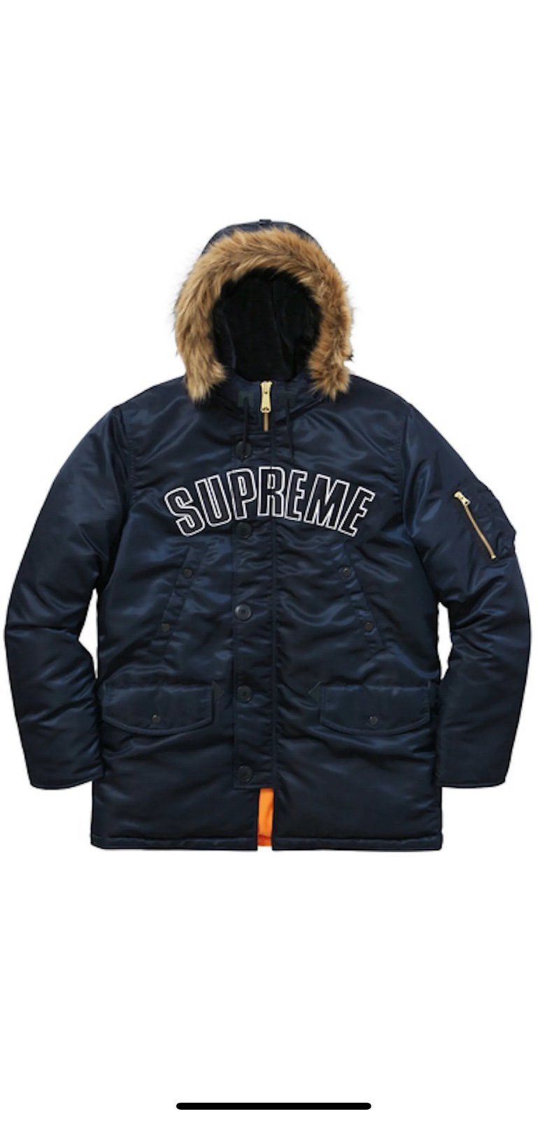 Supreme arc logo n-3b parka navy