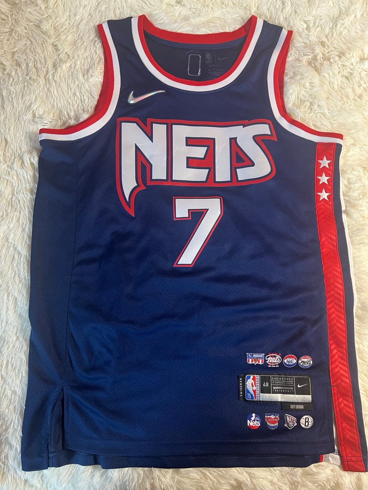 Men's Brooklyn Nets Kevin Durant Nike Blue Authentic Player Jersey -City Edition